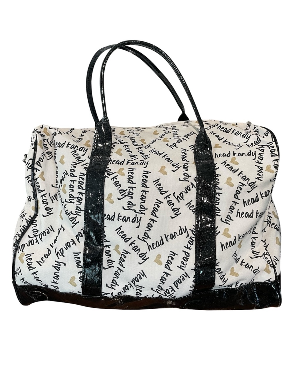 HEAD KANDY White and Black Travel Duffel Bag Weekender